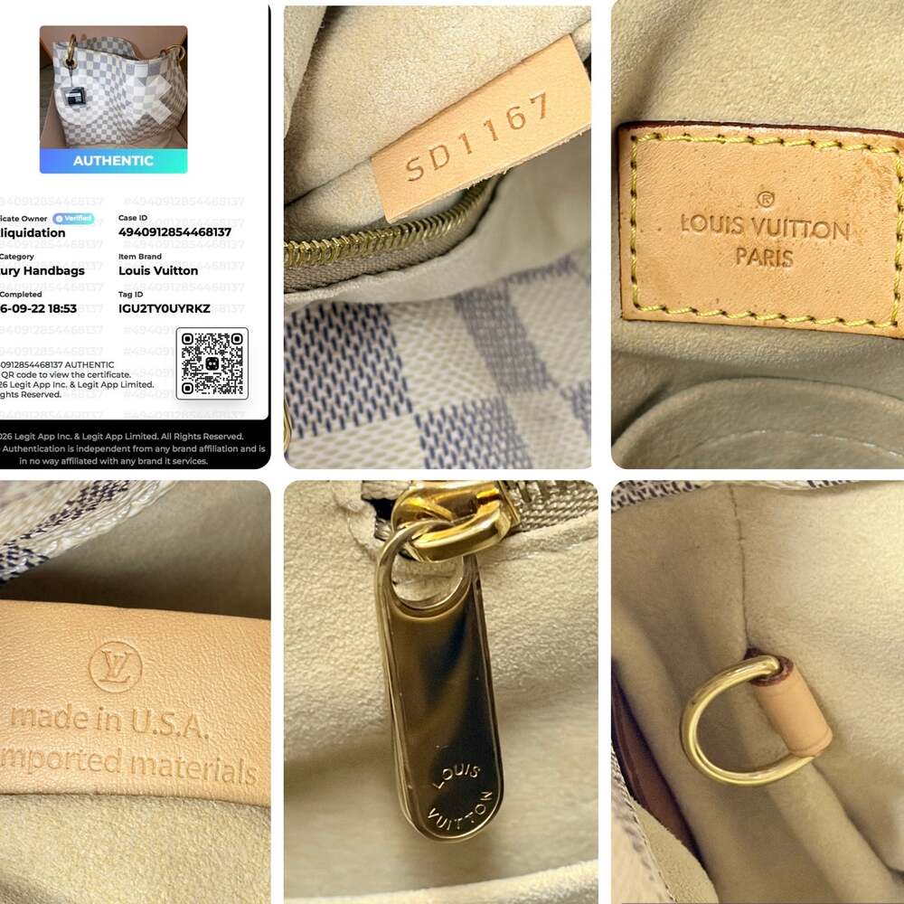 Louis Vuitton Artsy MM Damier Azur Hobo Shoulder Bag with Braided Top Handle COA - Picture 15 of 15
